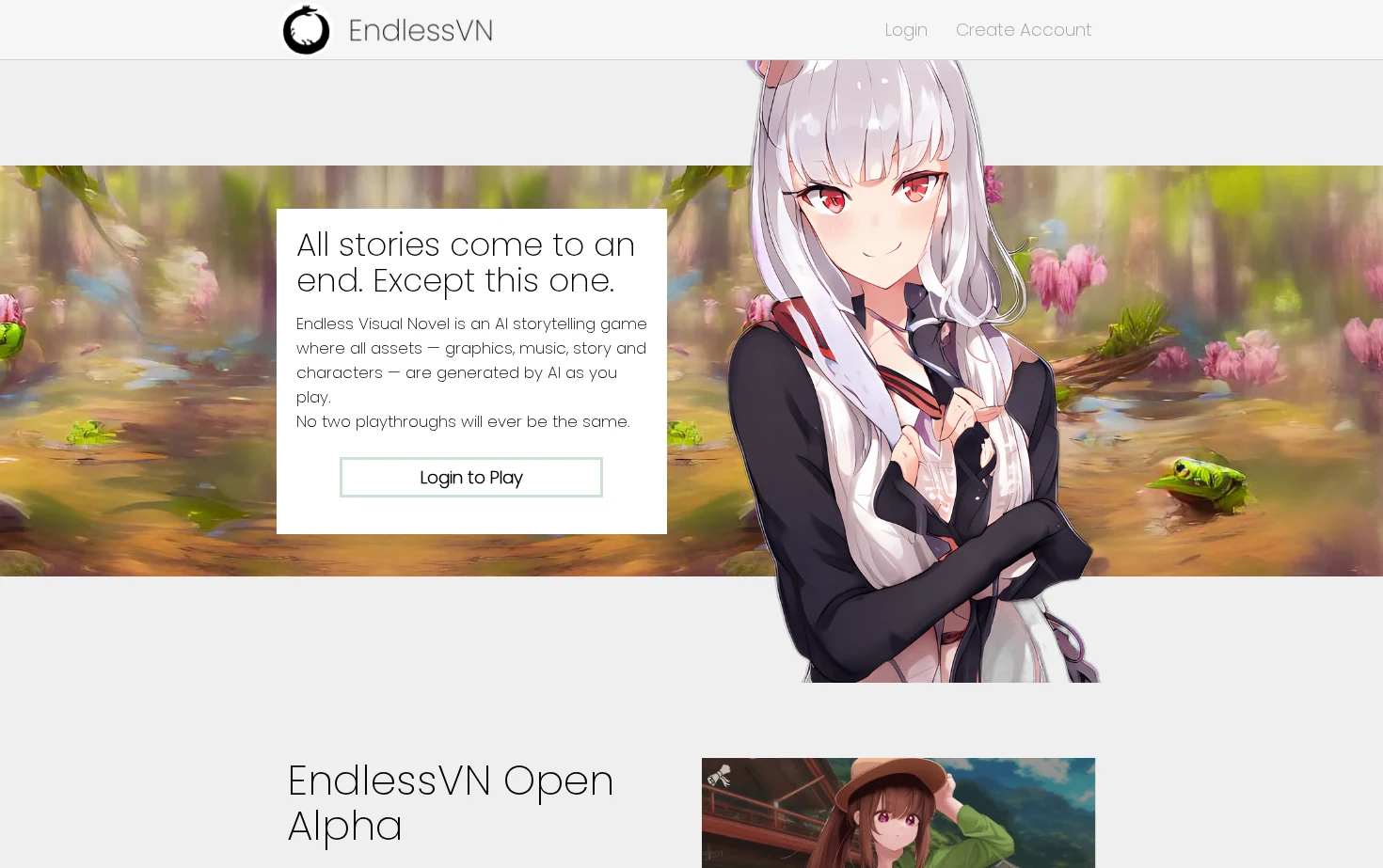 Endless Visual Novel 页面快照
